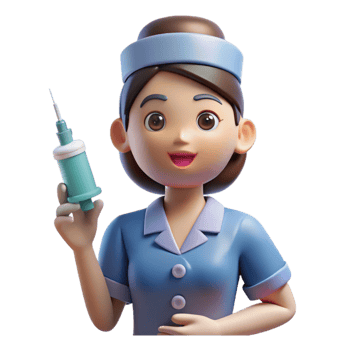 elegant abstract Nurse, holding syringe, serious look, professional png