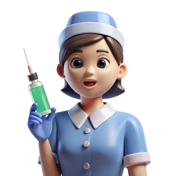 vibrant abstract Nurse, holding syringe, serious look, exclusive png