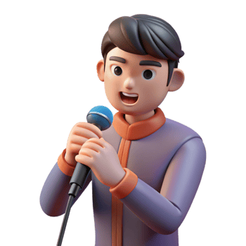 vibrant abstract Musician, holding microphone, passionate expression, professional png