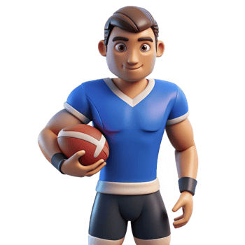 stunning contemporary Athlete, holding football, determined look, authentic png