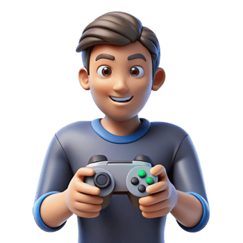 dramatic modern Gamer, holding controller, intense concentration, 4K png