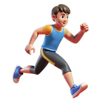 impressive modern Athlete, running shoes, determined stride, 4K png