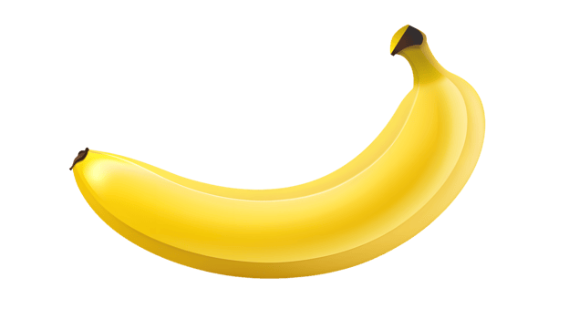 A vibrant yellow banana with a glossy finish perfect for health and nutrition them png