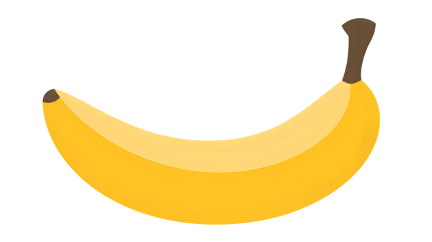 A vibrant yellow banana with a simple clean design perfect for culinary health and nutrition png