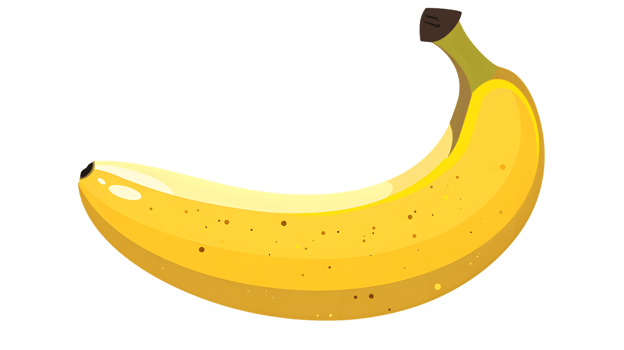 A vibrant yellow banana with natural spots perfect for health and nutrition themes png