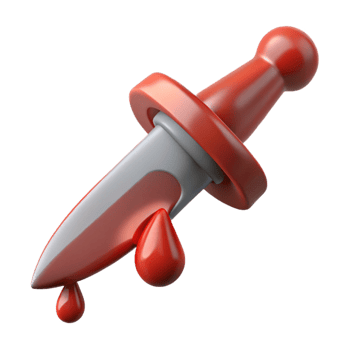 beautiful contemporary A single, dripping dagger, stained with blood premium png
