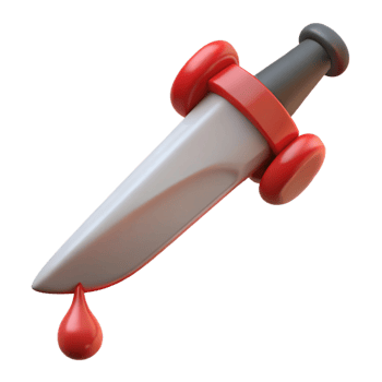 serene classic A single, dripping dagger, stained with blood genuine png