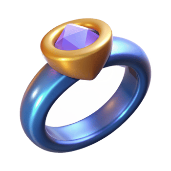 wonderful vintage A single, magical ring, inlaid with a glowing gem exclusive png