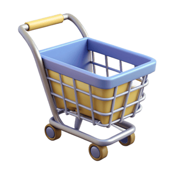 wonderful rustic A shopping cart, empty professional png