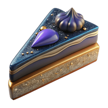 impressive contemporary Slice of Cake Top View Isolated Transparent Background png