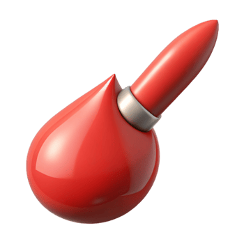 wonderful modern A paintbrush with a single drop of red paint original png