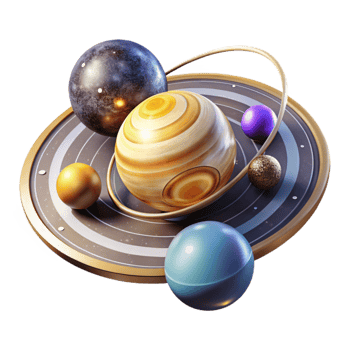 beautiful vintage Solar System Diagram with Planets Labeled Transparent Background png