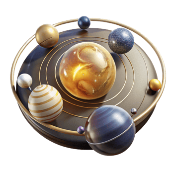 dramatic contemporary Solar System Diagram with Planets Labeled Transparent Background exclusive png