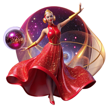 magnificent artistic Solo Dancer in Red Dress Transparent with Minimalist Style png