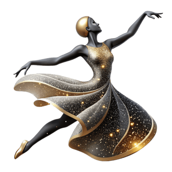 impressive vintage Solo Dancer Silhouette Transparent with Minimalist Style premium png