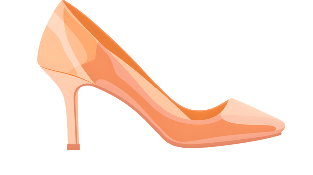 Elegant Peach High Heel Shoe with Sleek Design for Fashion and Style png