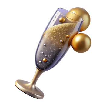 impressive contemporary Sparkling Champagne Glass Cutout with Bubbles high quality png