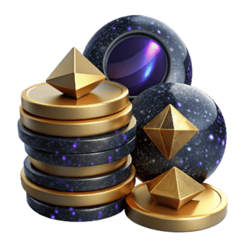 dramatic modern Stack of Coins Perspective View Cutout high resolution png