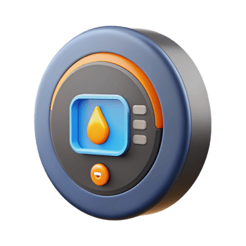 serene minimalist Smart thermostat with digital display professional png