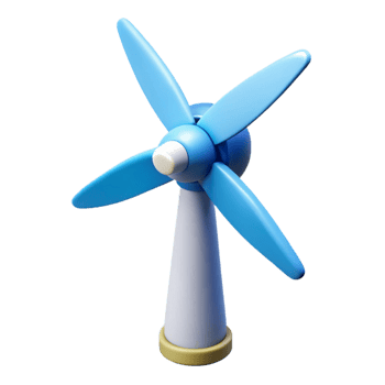 serene abstract Wind turbine rotating blades exclusive png