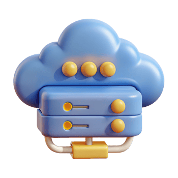 elegant contemporary Cloud computing server icon with data streams genuine png
