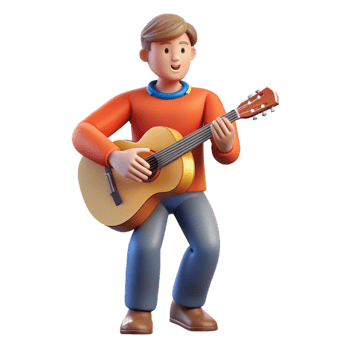 elegant rustic Playing guitarist, acoustic guitar, professional png