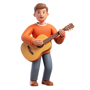 wonderful contemporary Playing guitarist, acoustic guitar, professional png