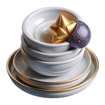 wonderful minimalist Stack of Plates White Ceramic Isolated Element authentic png