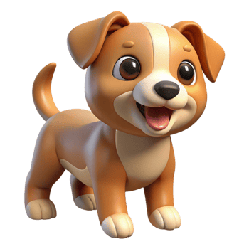 serene modern Cute puppy, playful pose, 4K png