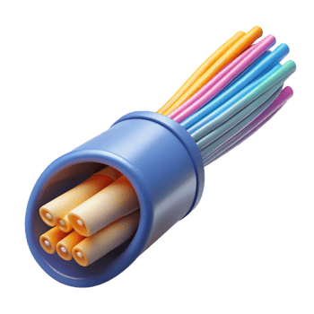 impressive modern Fiber optic cable transmitting data 4K png