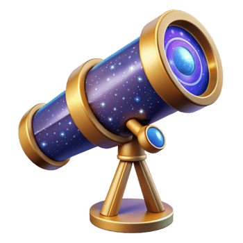beautiful abstract Telescope with Star Chart Isolated Transparent Background detailed png