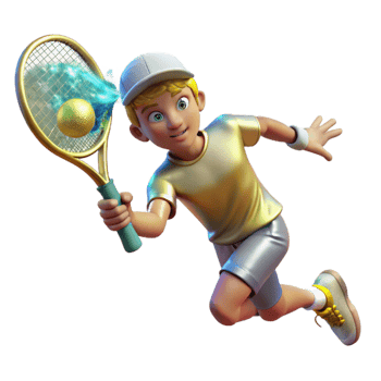 vibrant classic Tennis Player Serving Powerful Forehand Transparent Element original png