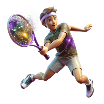 elegant creative Tennis Player Serving Powerful Forehand Transparent Element original png