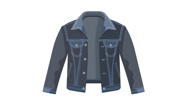 Stylish Denim Jacket with Detailed Design for Fashion and Style Enthusiasts Ideal for Clothing png