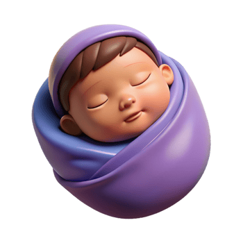 magnificent artistic Sleeping baby wrapped in a blanket, 4K png