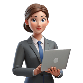 extraordinary minimalist Concentrated businesswoman holding a laptop, high resolution png
