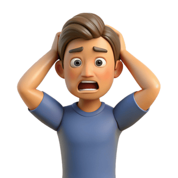 elegant minimalist Frustrated young man pulling his hair, genuine png