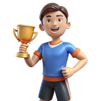 stunning classic Proud athlete holding a trophy, premium png
