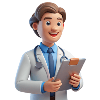 beautiful modern Happy doctor with a clipboard, 4K png