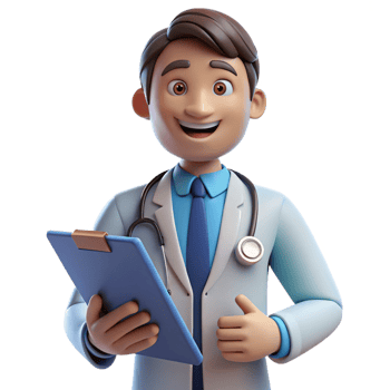 elegant rustic Happy doctor with a clipboard, premium png