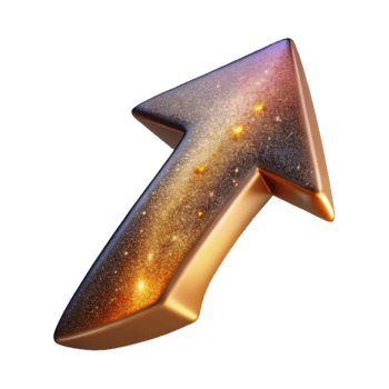 magnificent artistic Upward Arrow Isolated with Gradient Effect high resolution png