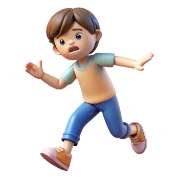 serene modern Frustrated child stomping their feet, exclusive png