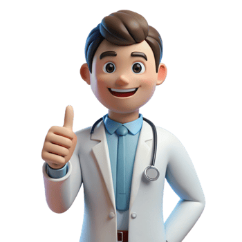magnificent minimalist Happy doctor giving a thumbs up, high resolution png