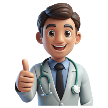 extraordinary minimalist Happy doctor giving a thumbs up, professional png