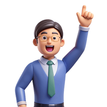 wonderful rustic Excited teacher raising their hand, high resolution png