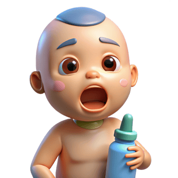 wonderful traditional Crying baby with a bottle, high resolution png