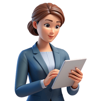 impressive vintage Concentrated businesswoman using a tablet, premium png