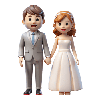 wonderful contemporary Happy bride and groom holding hands, original png
