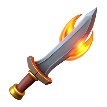 serene modern Single, enchanted sword, flames emanating from the blade exclusive png