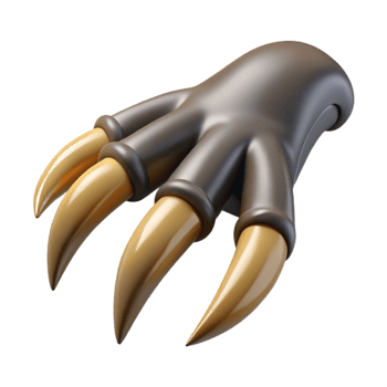 serene modern Single, realistic griffin claw, sharp talons high resolution png